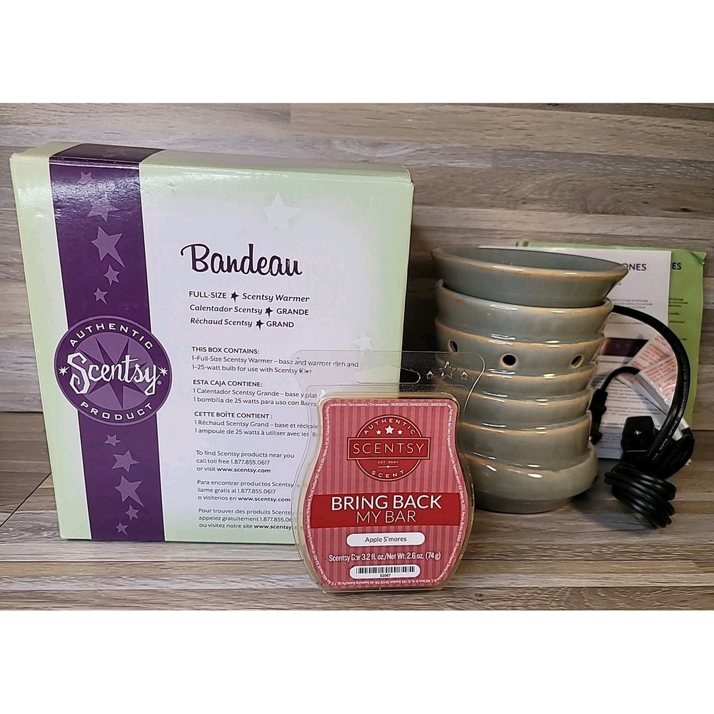Scentsy‎ Bandeau Full Size Warmer Light Green Retired New Open Box w Wax Melts